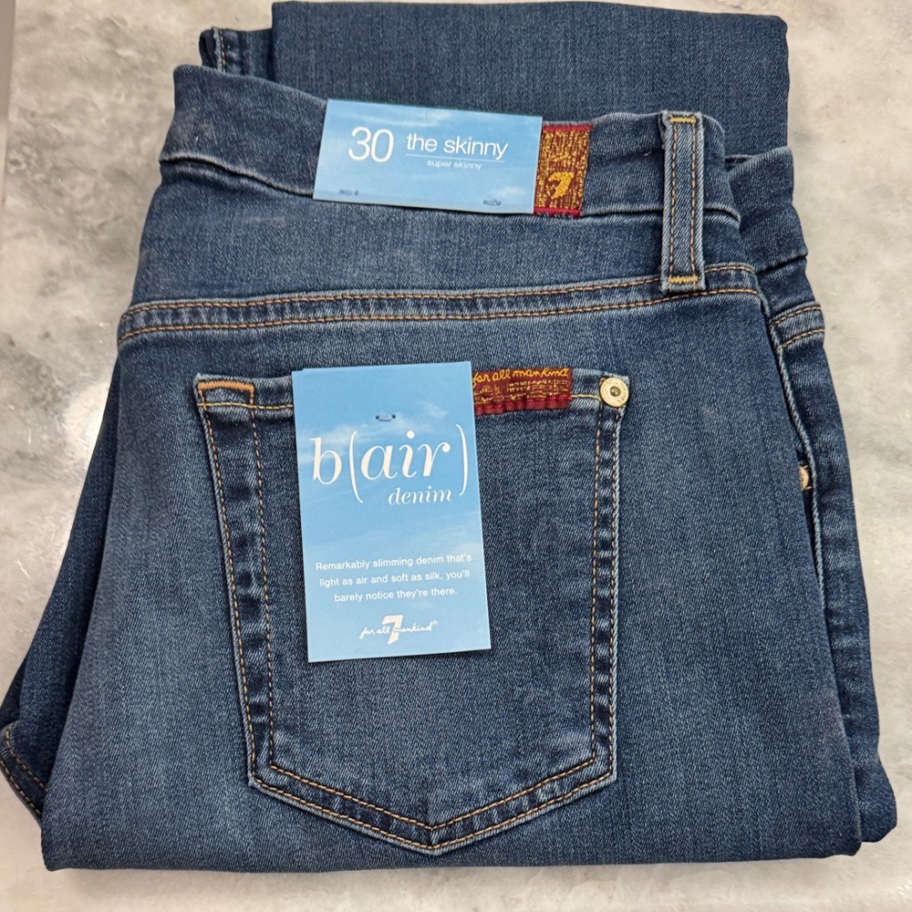 7 For All Mankind Skinny Jeans in Deep Blue